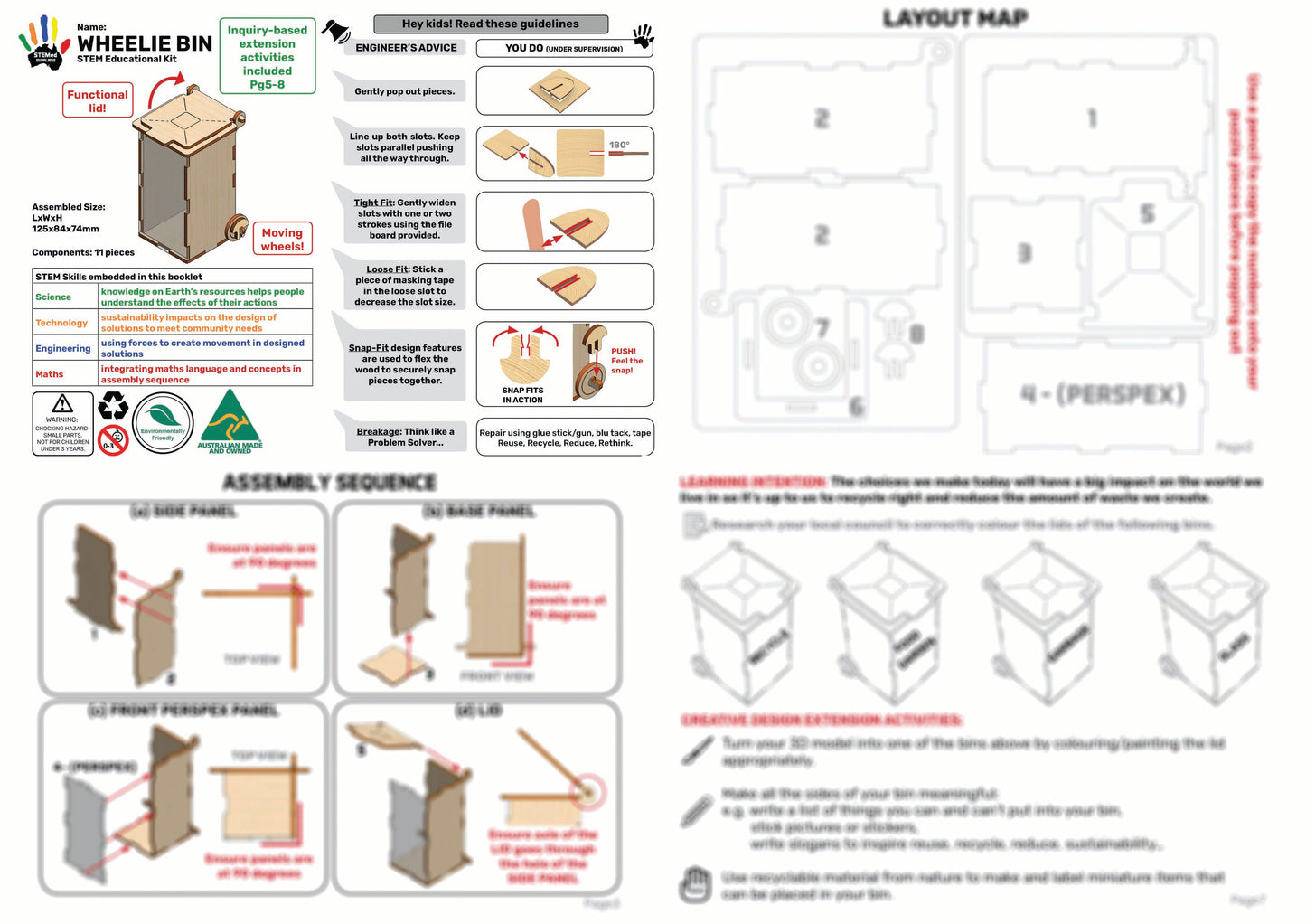 Wheelie Bin STEM Learning Kit - Complete Kit For Home Education